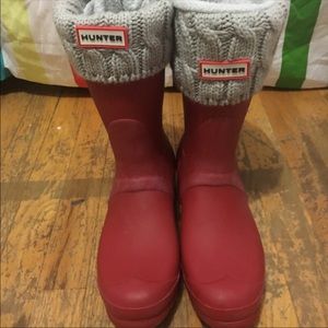 Short red Hunter boots